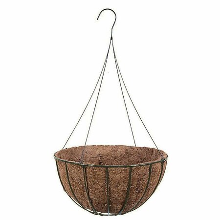 CLASSIC ACCESSORIES 16in. Black Wire Grow Basket With Coco Liner &amp; Wire Hanger VE1584529